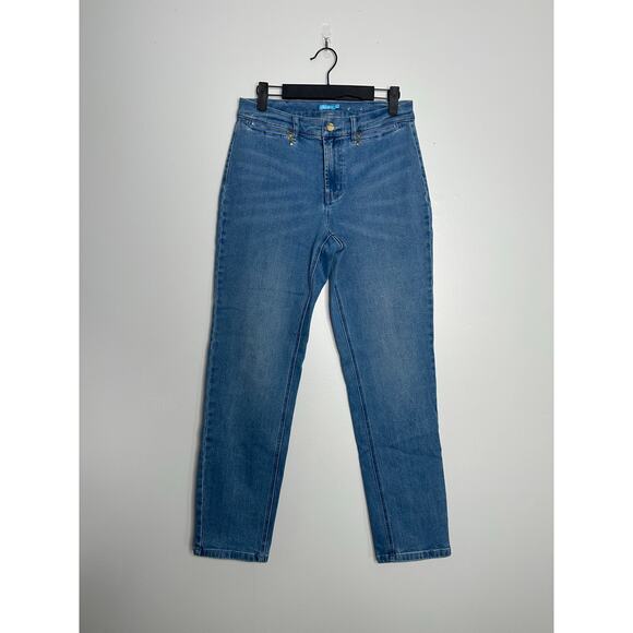 J. McLaughlin Women's Medium Wash Yara Zipper Pocket Straight Leg Jeans 2 - Picture 3 of 11